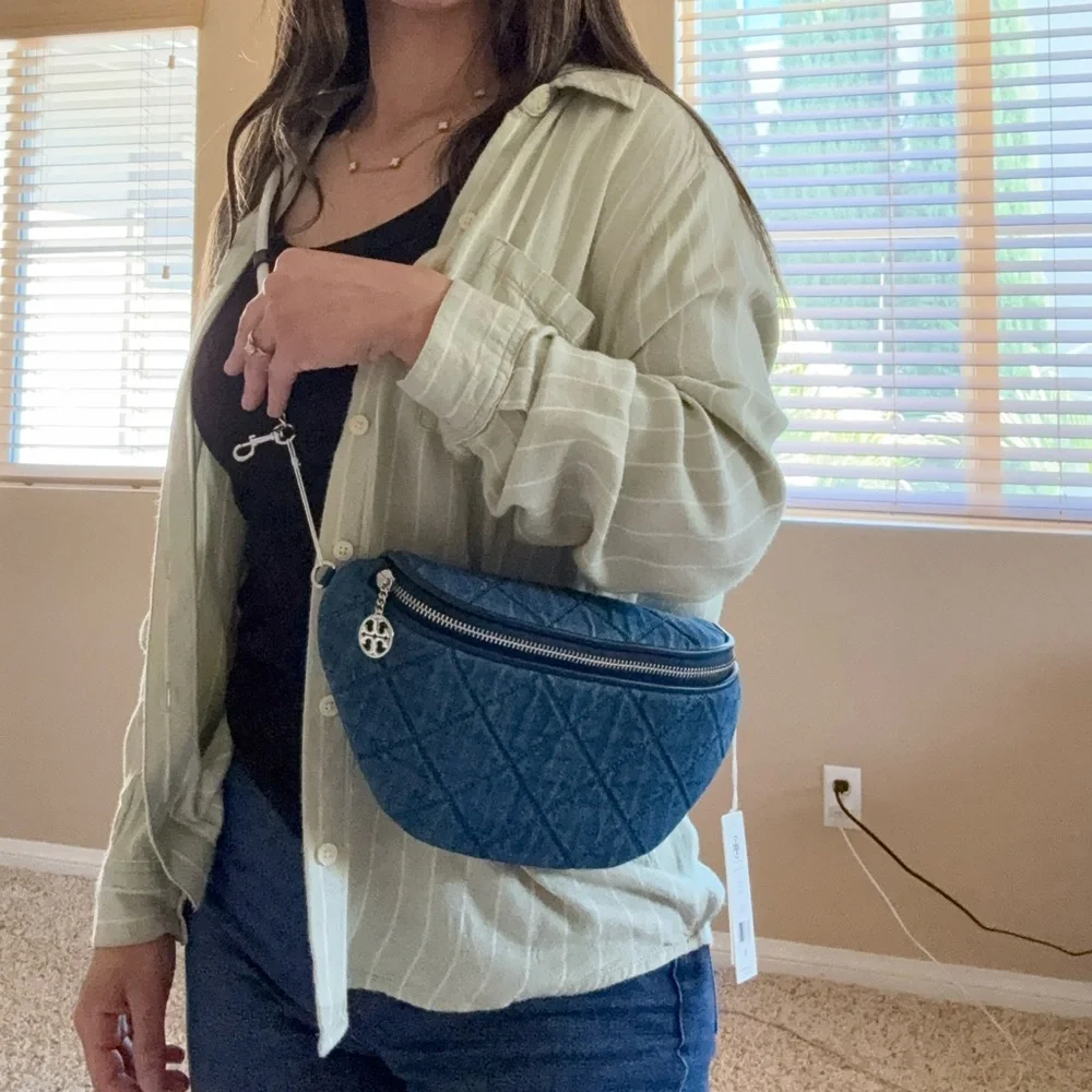 NWT tory burch , willa denim belt bag jeans Tory Crossbody Bag